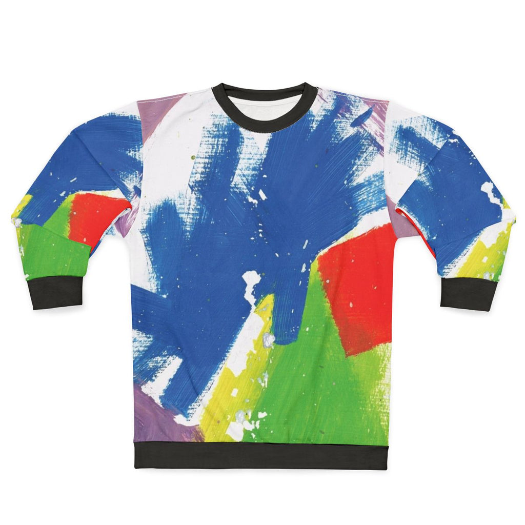 Alt-J Band Sweatshirt with Colorful Psychedelic Album Cover Design