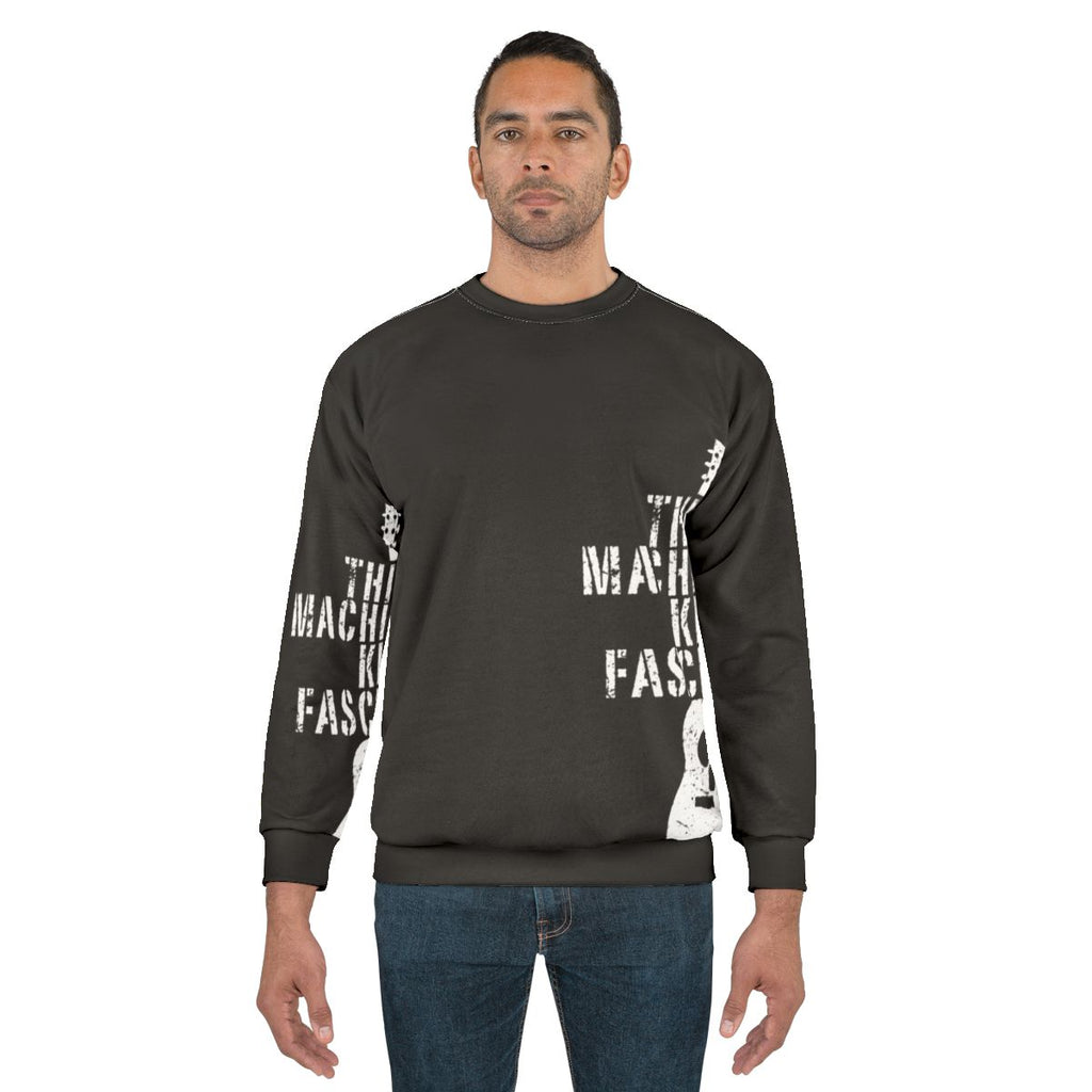 Anti-Fascist Sweatshirt with Woody Guthrie Imagery