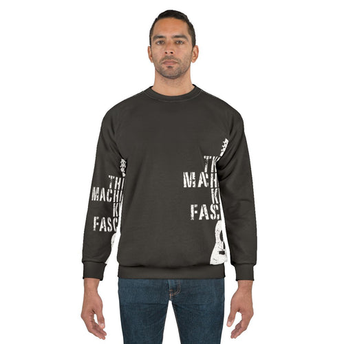 Anti-Fascist Sweatshirt with Woody Guthrie Imagery