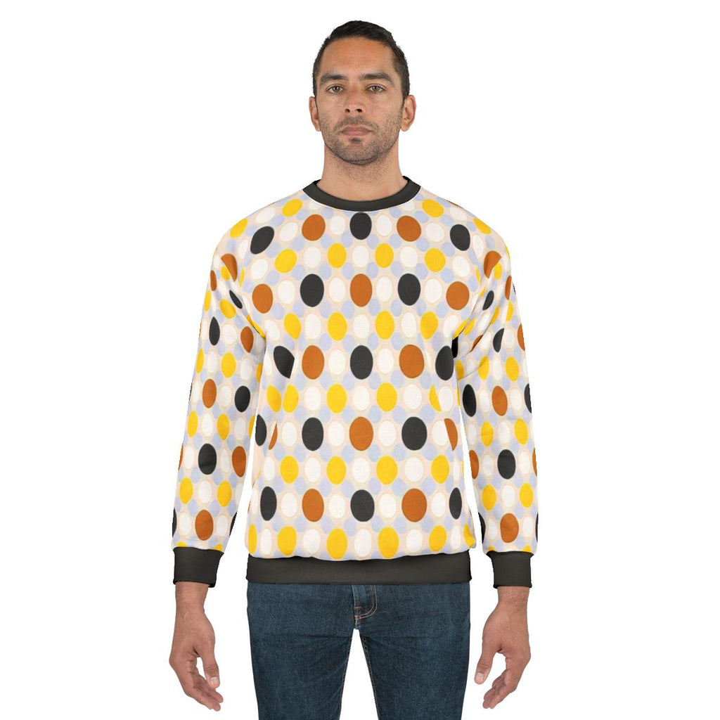 Thomas Downing inspired vibrant optical art sweatshirt