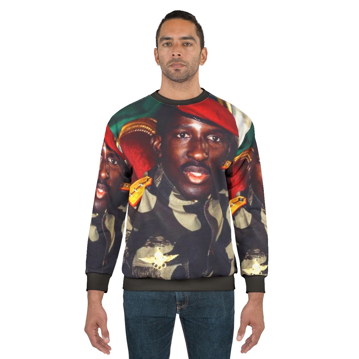 Thomas Sankara, Burkinabe revolutionary and African leader, featured on a black sweatshirt