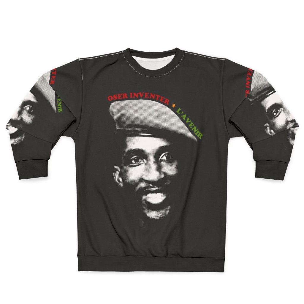 Thomas Sankara Portrait Sweatshirt with Pan-African Symbols