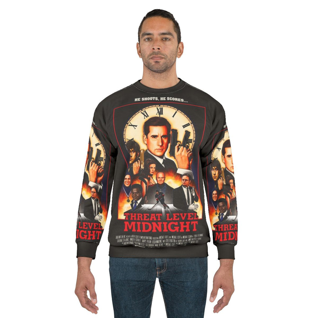 Threat Level Midnight Sweatshirt featuring Dwight Schrute and Michael Scott