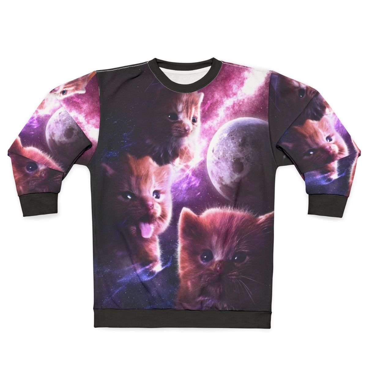 Degenerate Moon Cats Sweatshirt with Cute and Fluffy Orange Kittens