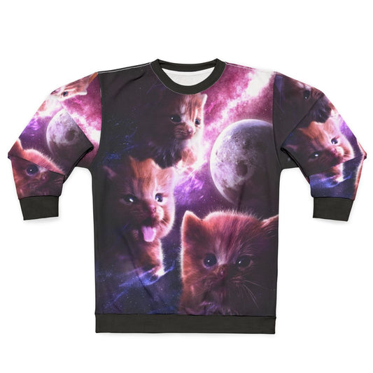 Degenerate Moon Cats Sweatshirt with Cute and Fluffy Orange Kittens