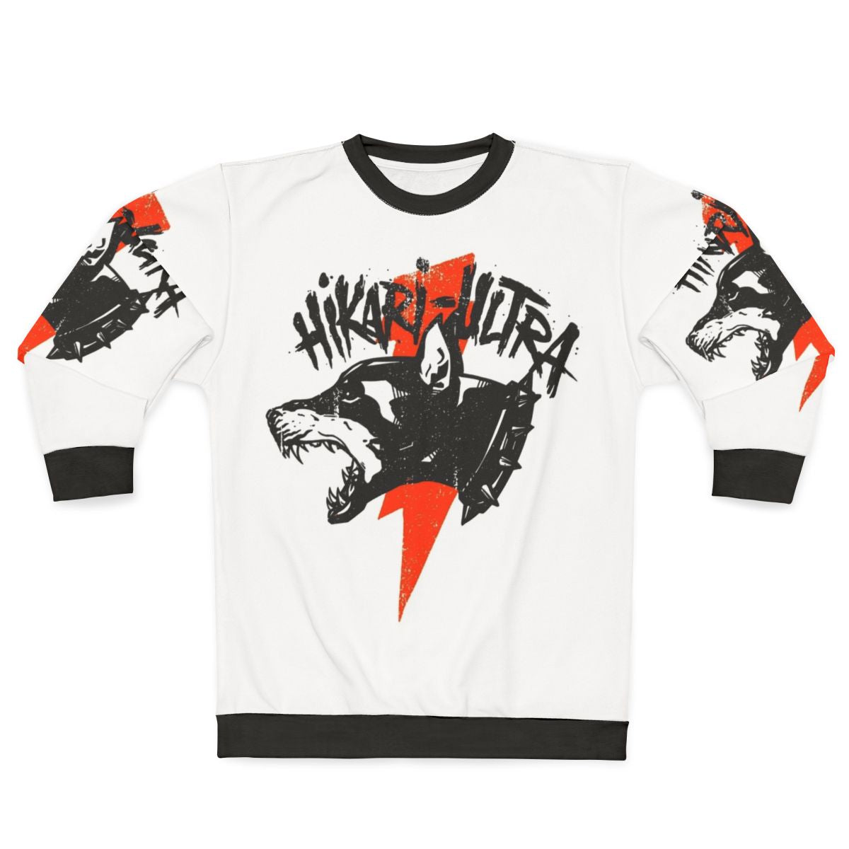 Vintage-inspired thunder dog red grunge sweatshirt