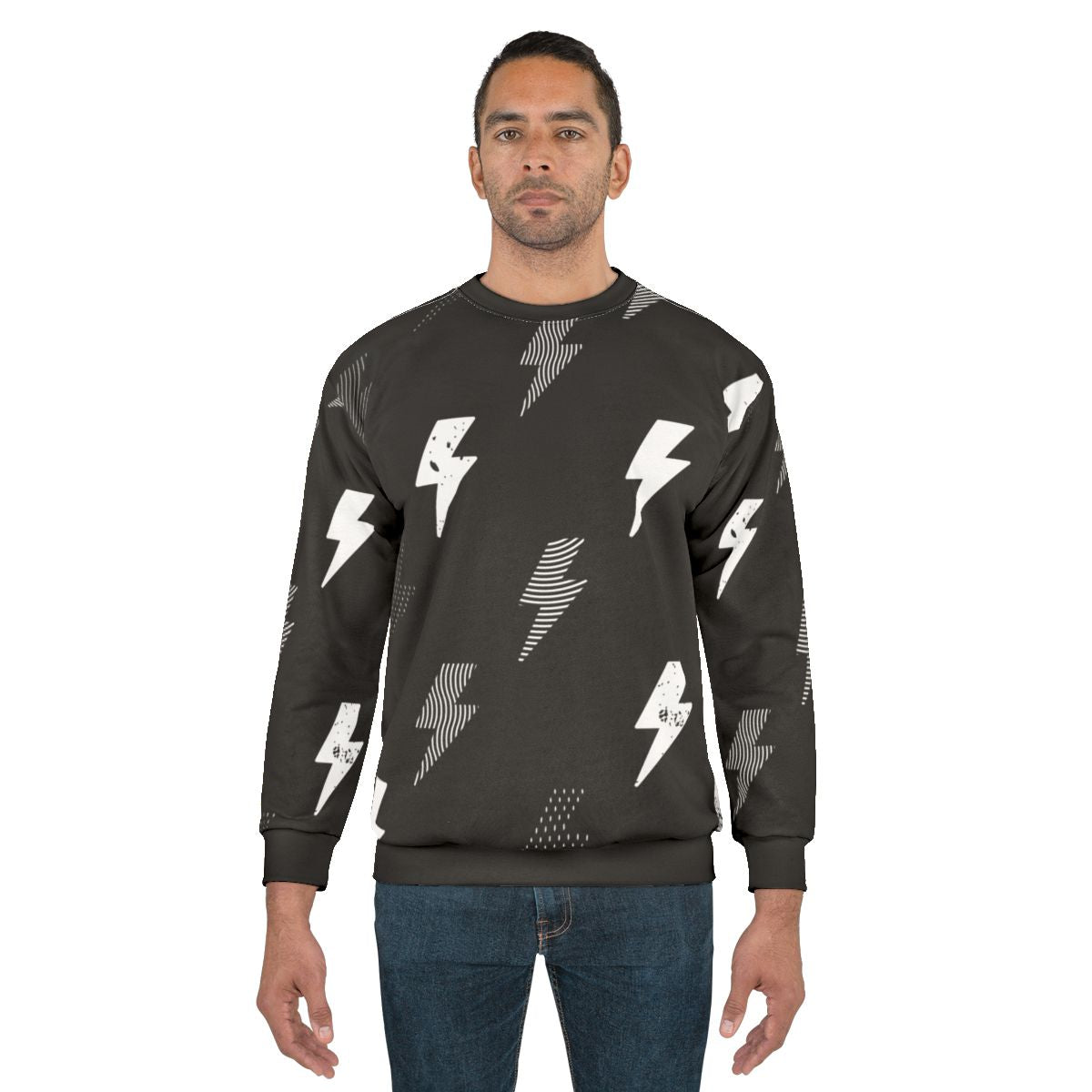 Bold Thunder Pattern Geometric Sweatshirt