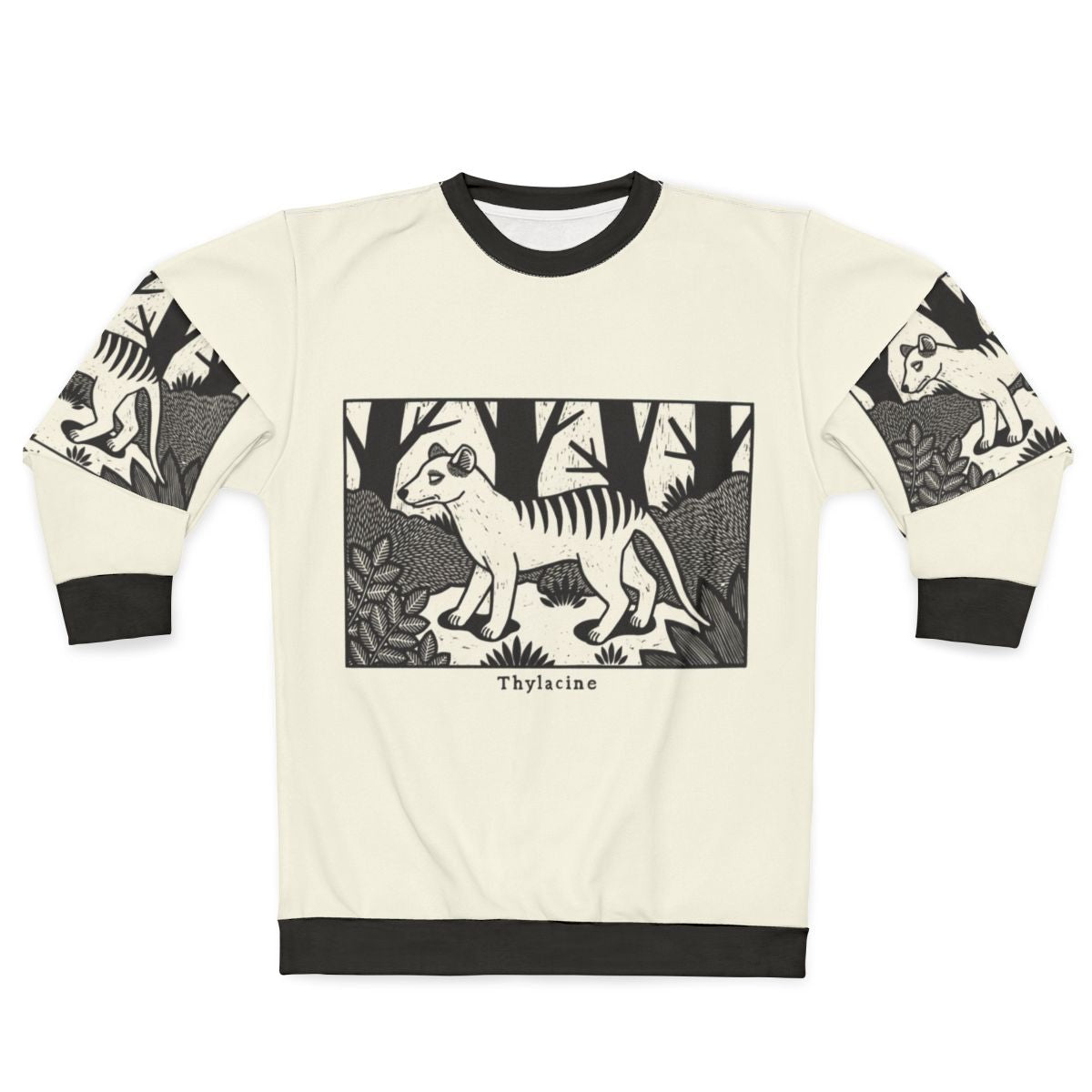 Thylacine Woodcut Design Sweatshirt