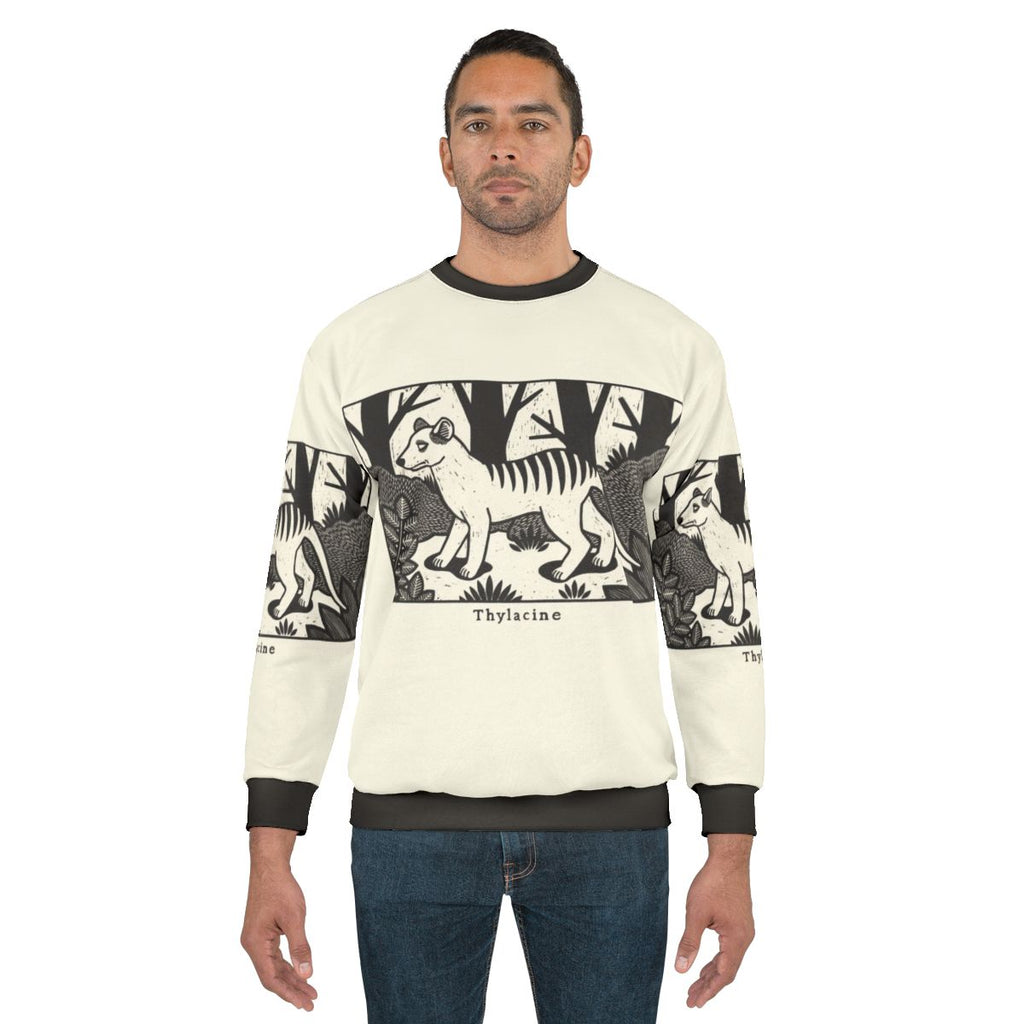 Thylacine Woodcut Design Sweatshirt