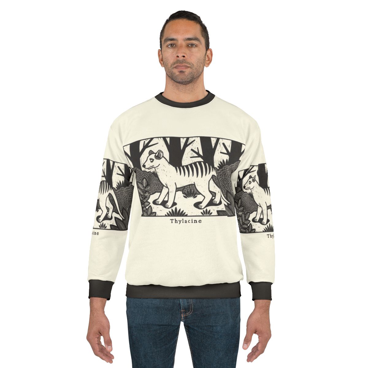 Thylacine Woodcut Design Sweatshirt