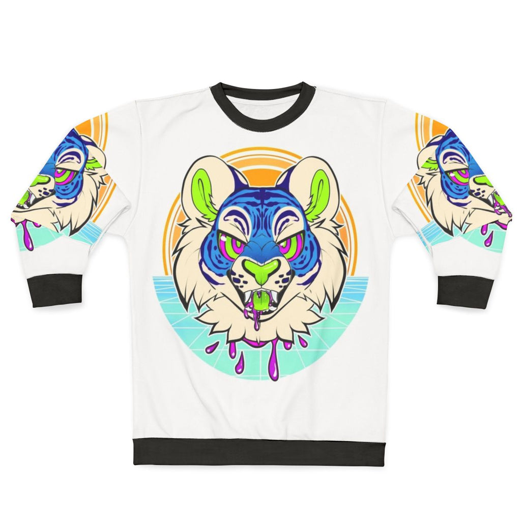 Hypnotic tiger vaporwave sweatshirt