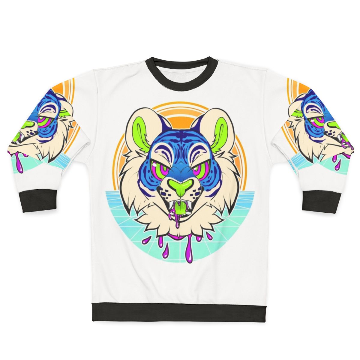 Hypnotic tiger vaporwave sweatshirt