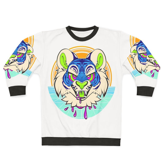 Hypnotic tiger vaporwave sweatshirt