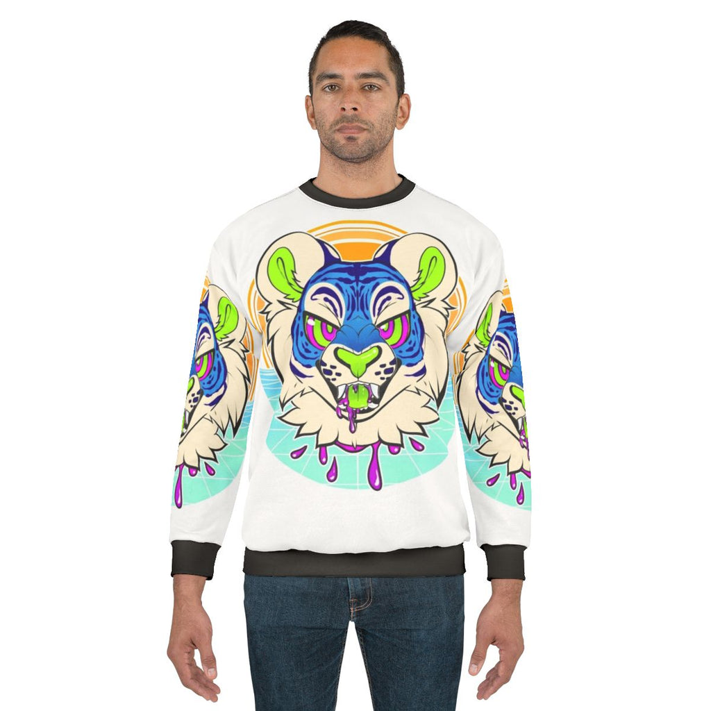 Hypnotic tiger vaporwave sweatshirt