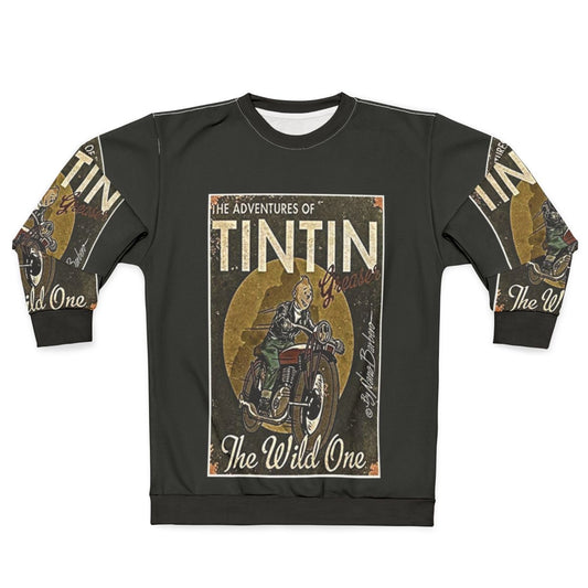 Vintage Tin Tin Sweatshirt with Retro Graphic Design