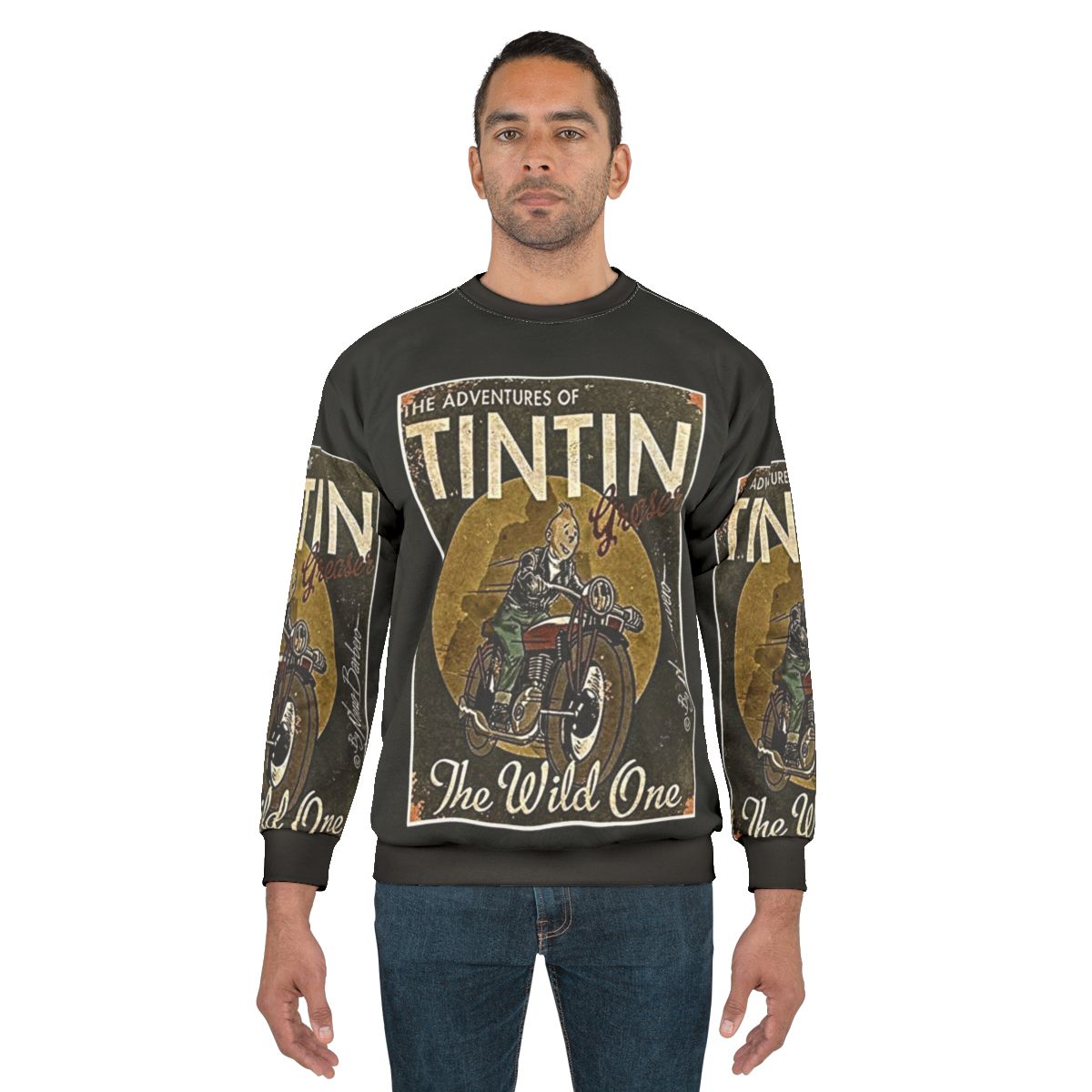 Vintage Tin Tin Sweatshirt with Retro Graphic Design