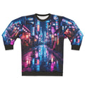 Neon-lit Tokyo street scene sweatshirt