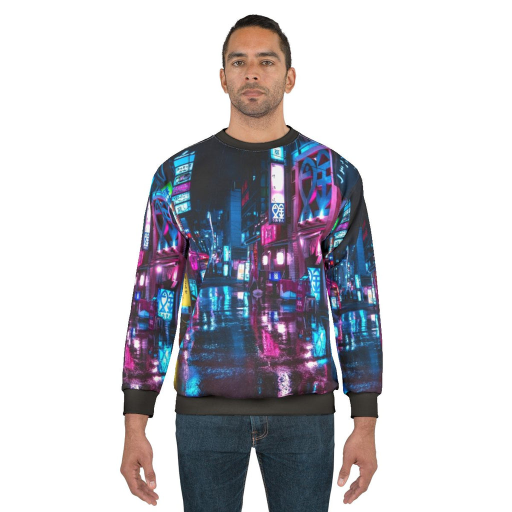 Tokyo Shimbashi Cyberpunk Neon Sweatshirt