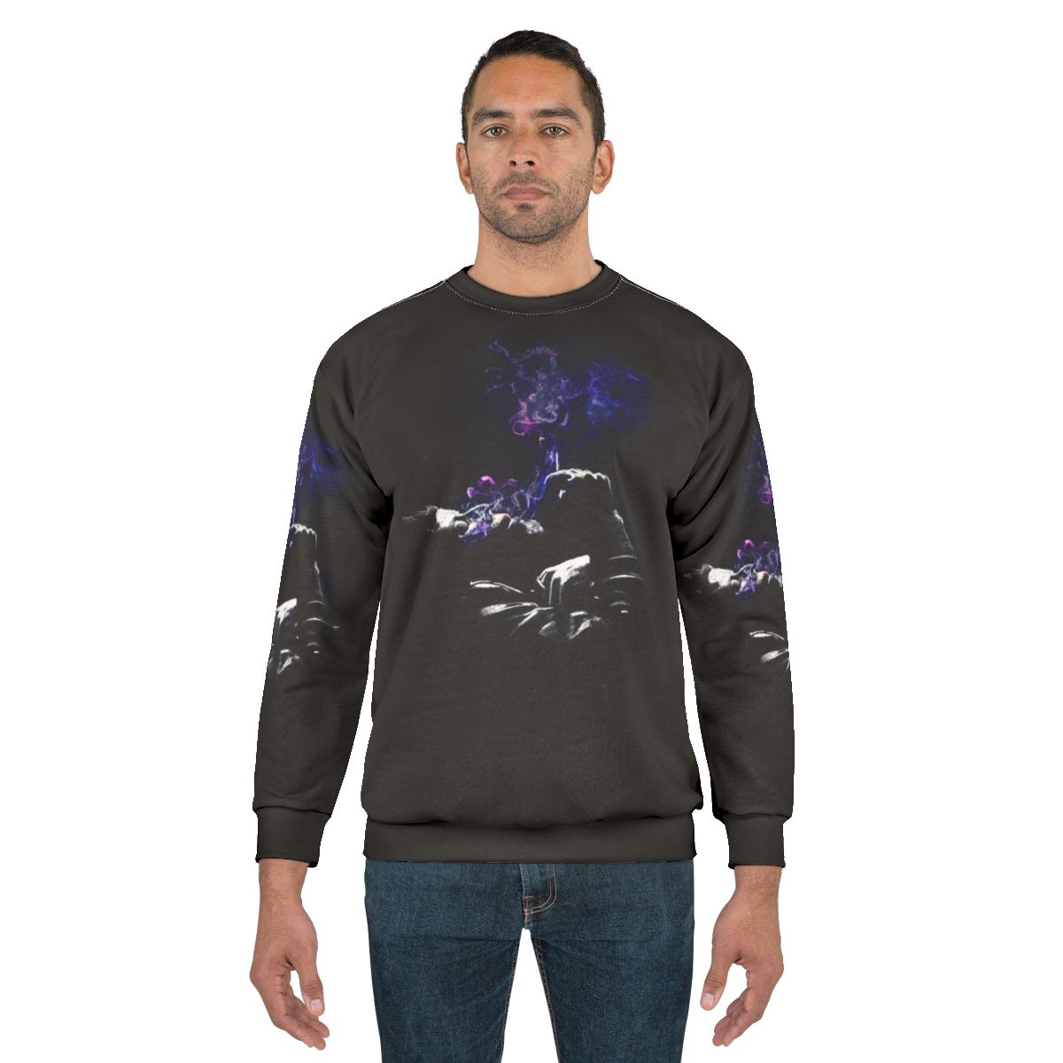 Tom Waits Smoking Nebula Photorealistic Sweatshirt