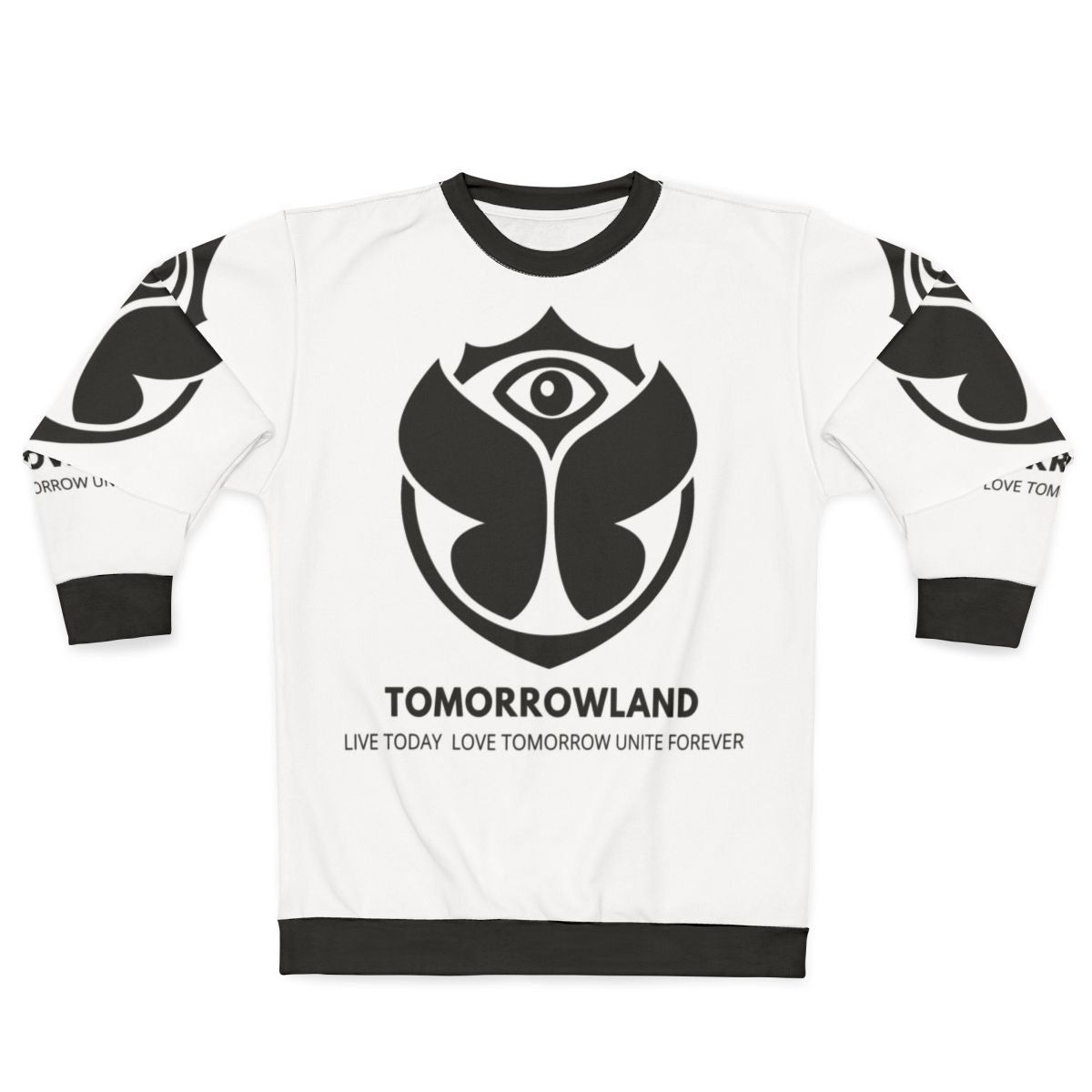 Tomorrowland Music Sweatshirt with EDM Festival and Rave Motifs