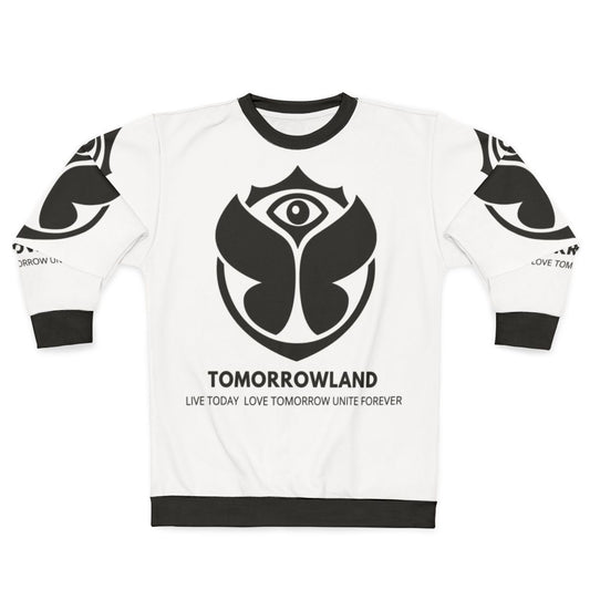 Tomorrowland Music Sweatshirt with EDM Festival and Rave Motifs