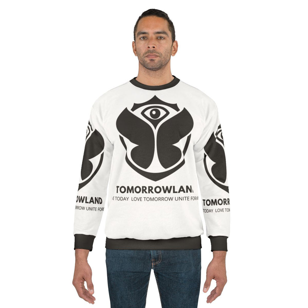 Tomorrowland Music Sweatshirt with EDM Festival and Rave Motifs