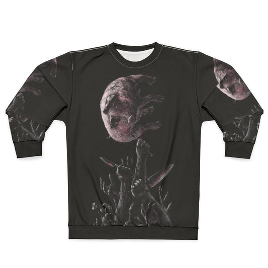 Toninho vegan sweatshirt with cutlery and zombie pig print