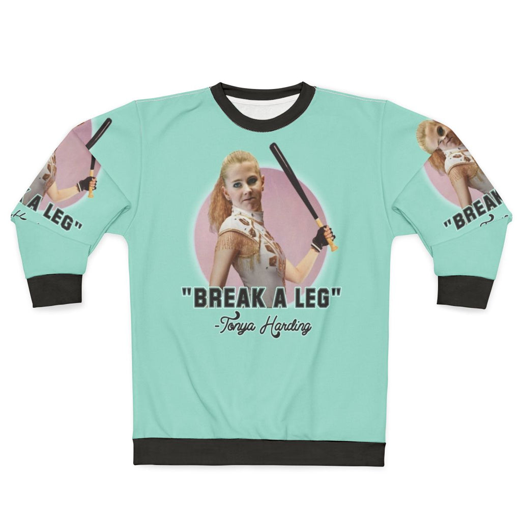 Tonya Harding ice skater funny sweatshirt with 90s pop art design