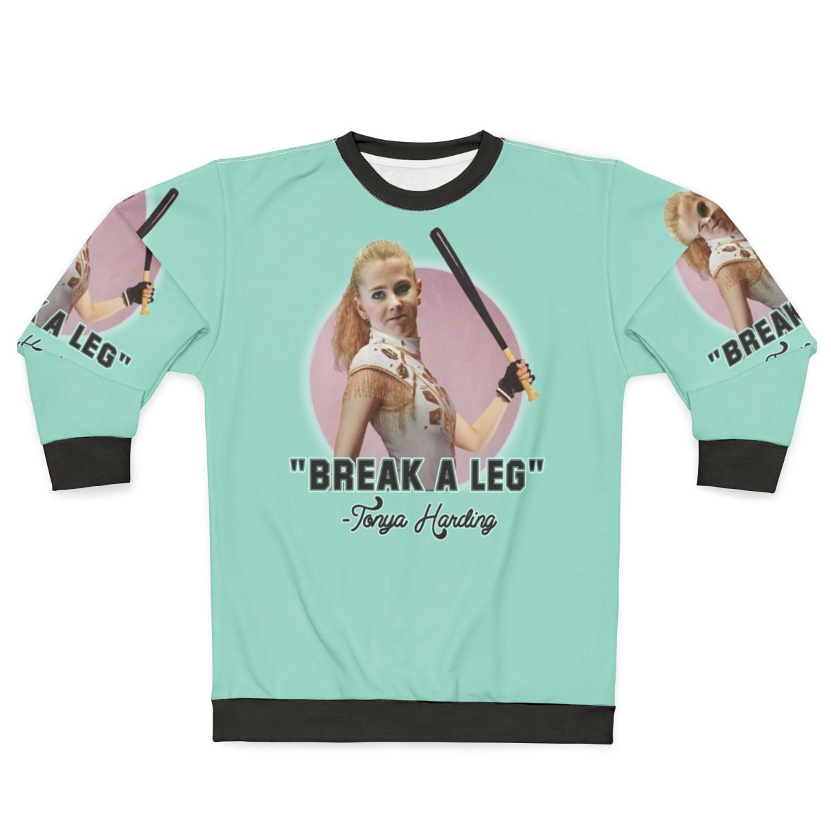 Tonya Harding ice skater funny sweatshirt with 90s pop art design