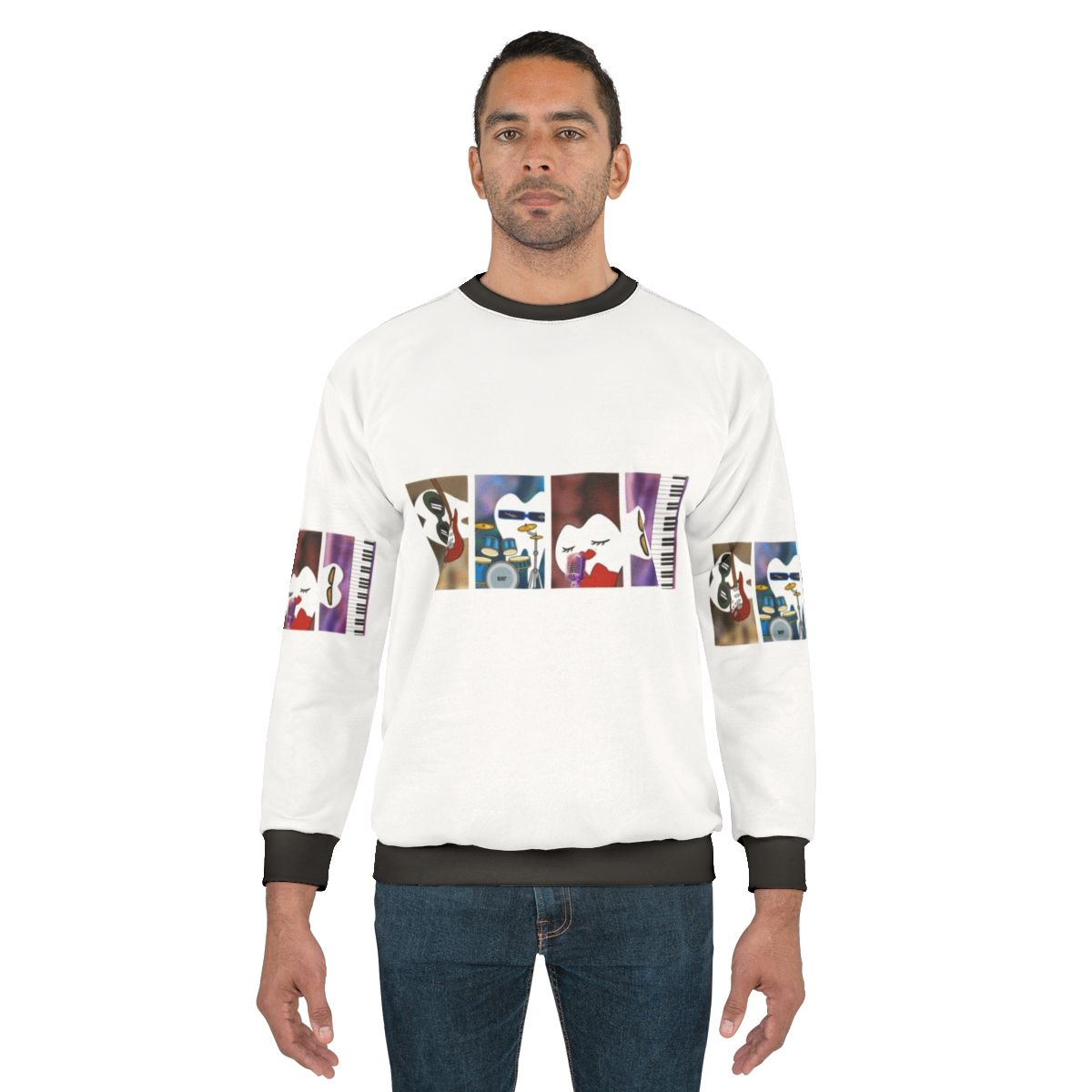 Colorful sweatshirt with a tooth band design