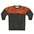 Topography map sweatshirt with black and gray design