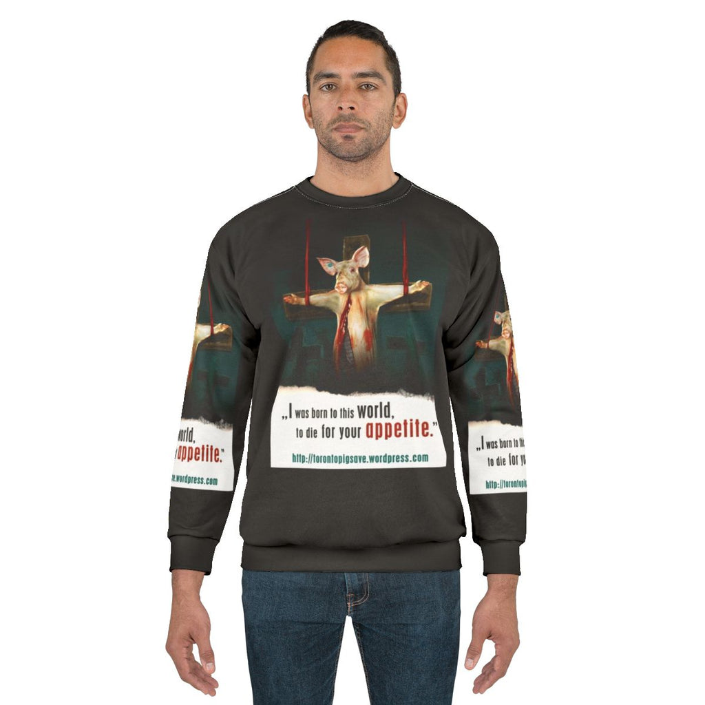 Toronto Pig Save animal liberation vegan sweatshirt