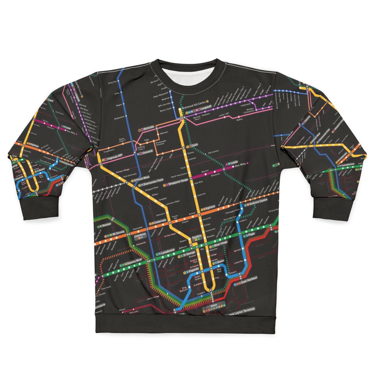 Toronto Rapid Transit 2030 Map Rotated Sweatshirt