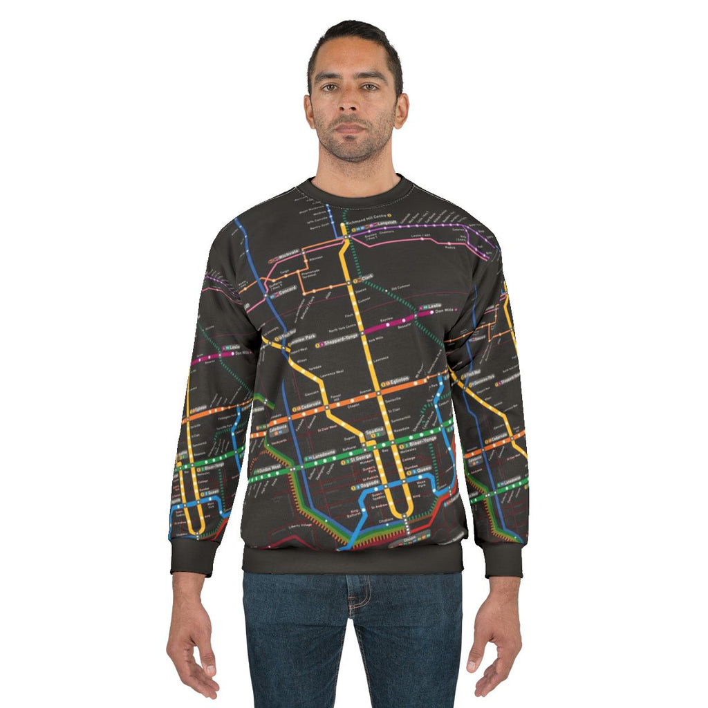 Toronto Rapid Transit 2030 Map Rotated Sweatshirt