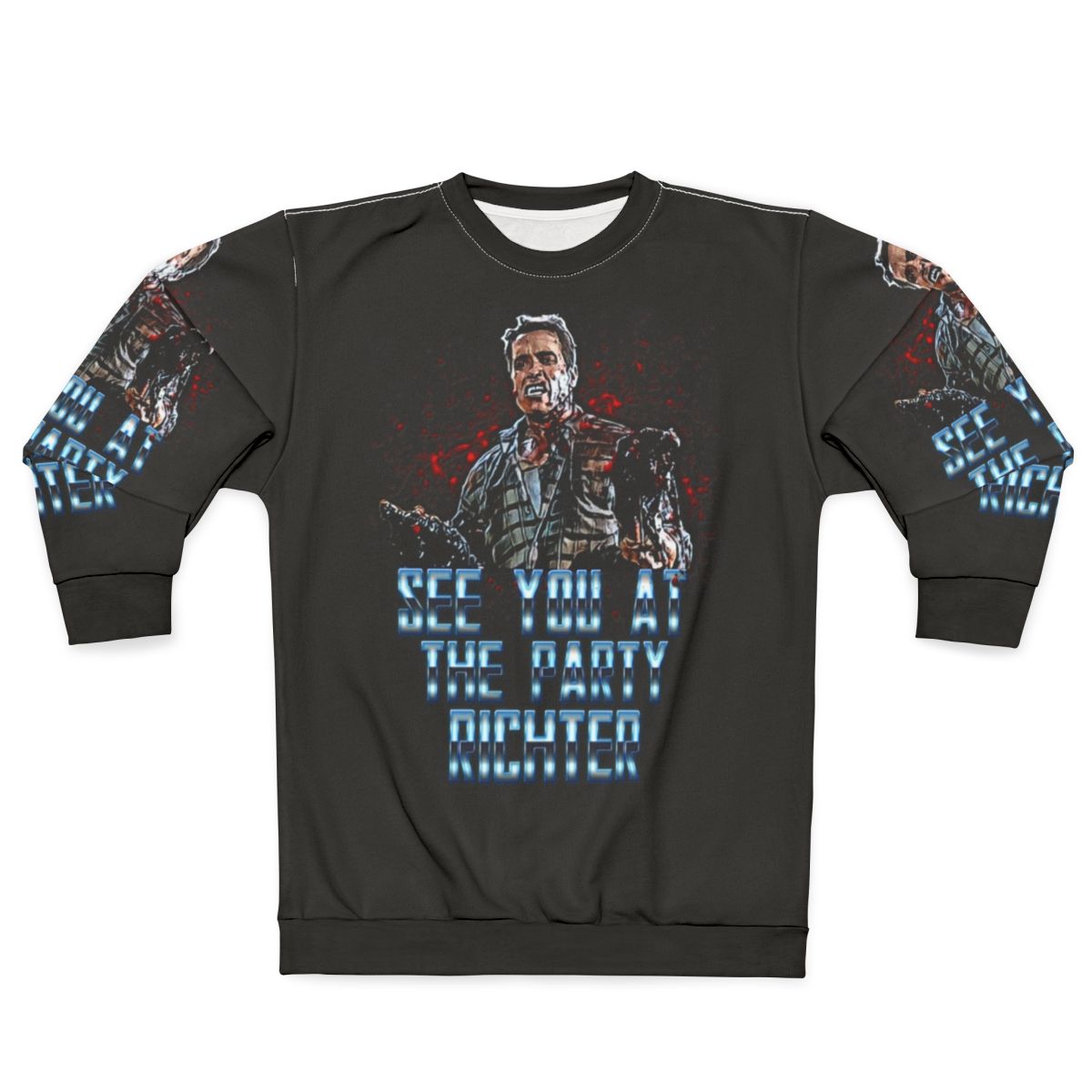 "Total Recall" inspired sci-fi sweatshirt featuring the iconic phrase "See You at the Party"