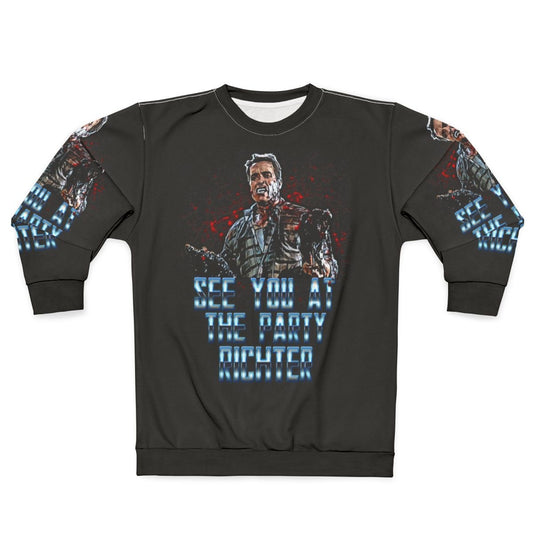"Total Recall" inspired sci-fi sweatshirt featuring the iconic phrase "See You at the Party"