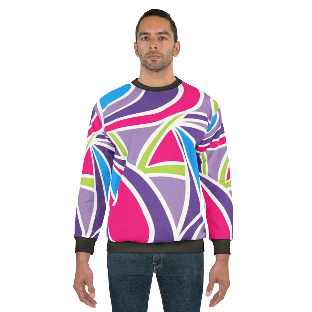 90s Barbie-inspired retro mod purple sweatshirt