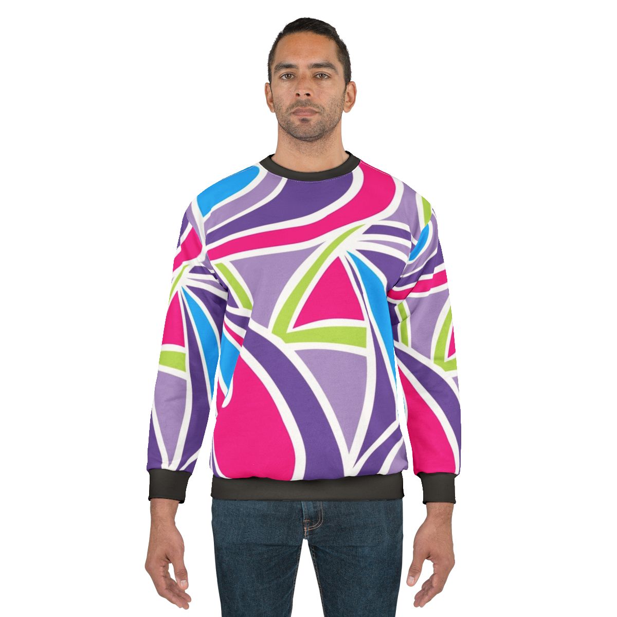 90s Barbie-inspired retro mod purple sweatshirt