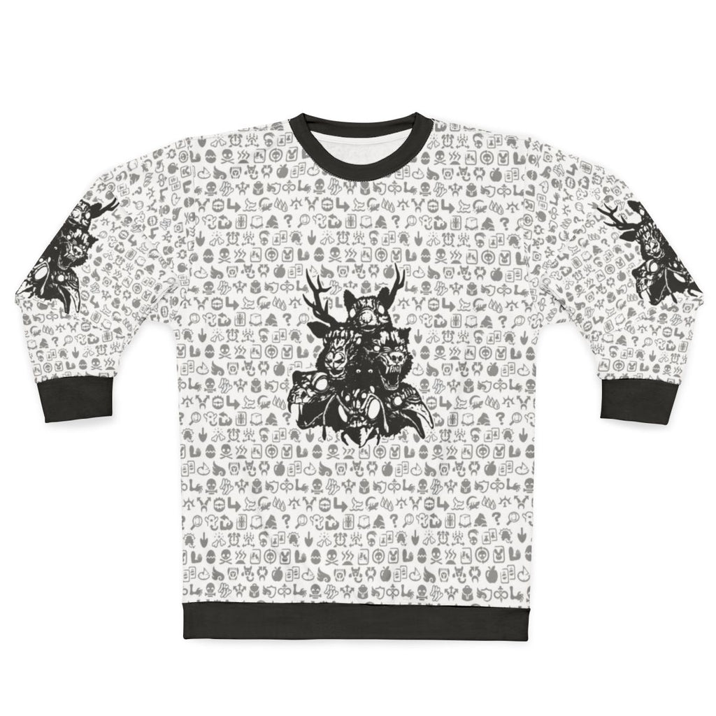 Sweatshirt featuring mystic totem and sigil designs