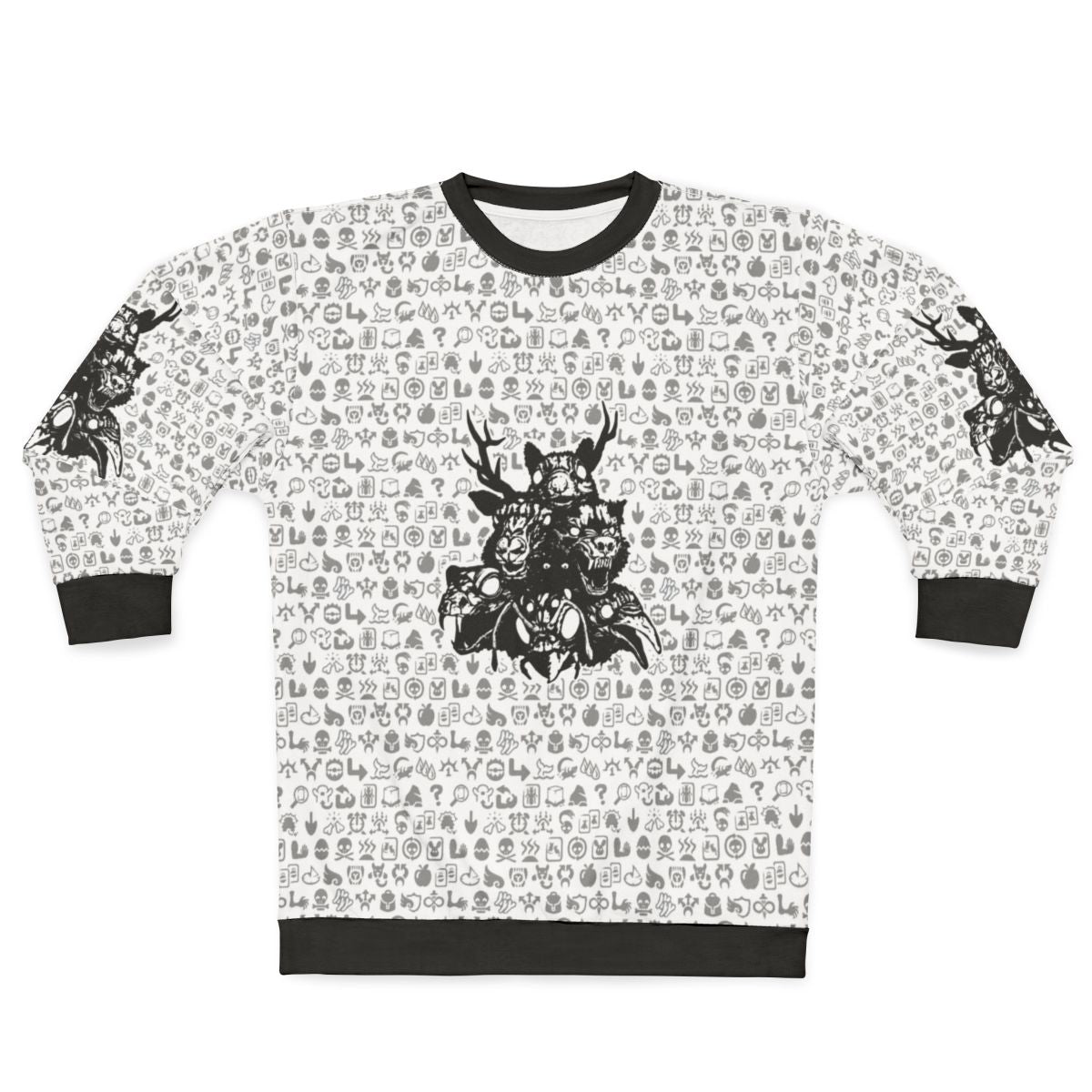 Sweatshirt featuring mystic totem and sigil designs
