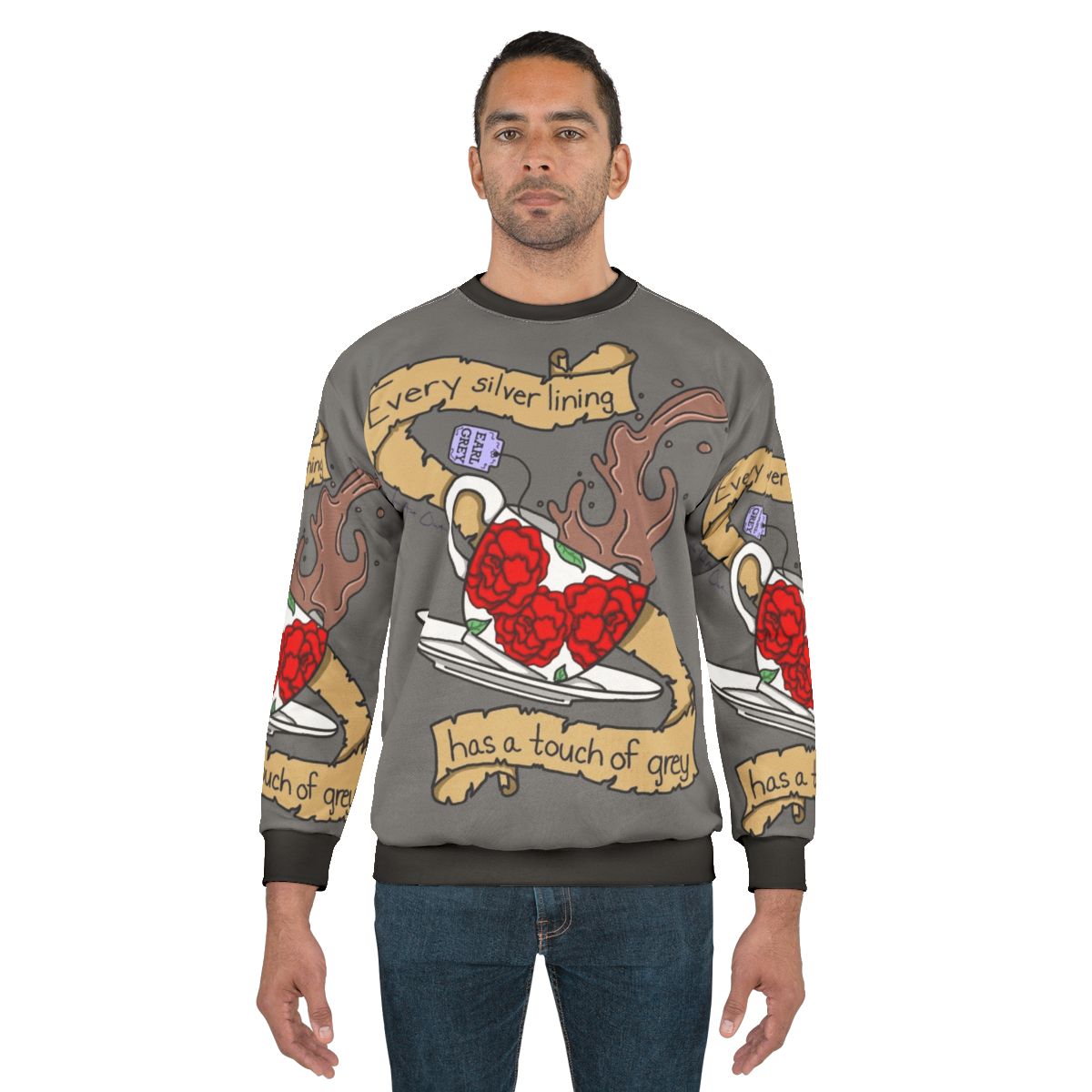 Cozy touch of grey earl grey tea inspired sweatshirt