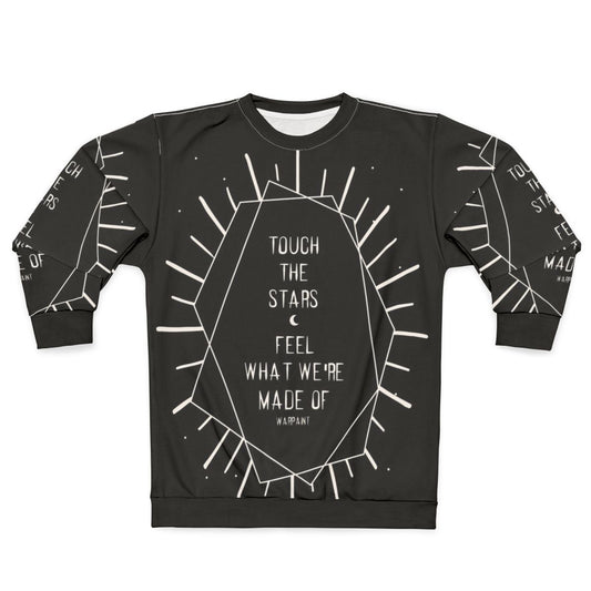 Celestial sweatshirt with stars and cosmic typography