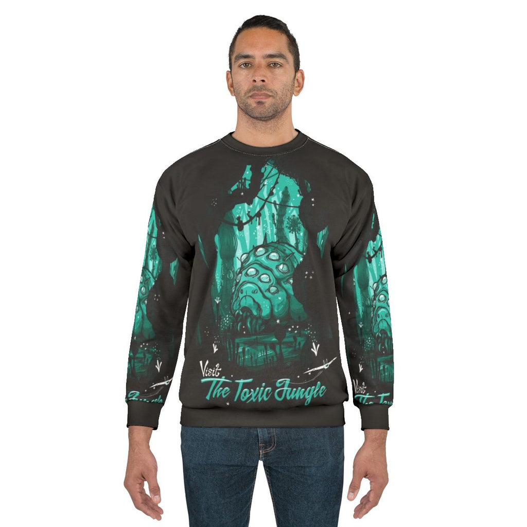 Toxic Jungle Sweatshirt featuring Nausicaa inspired forest and wildlife design