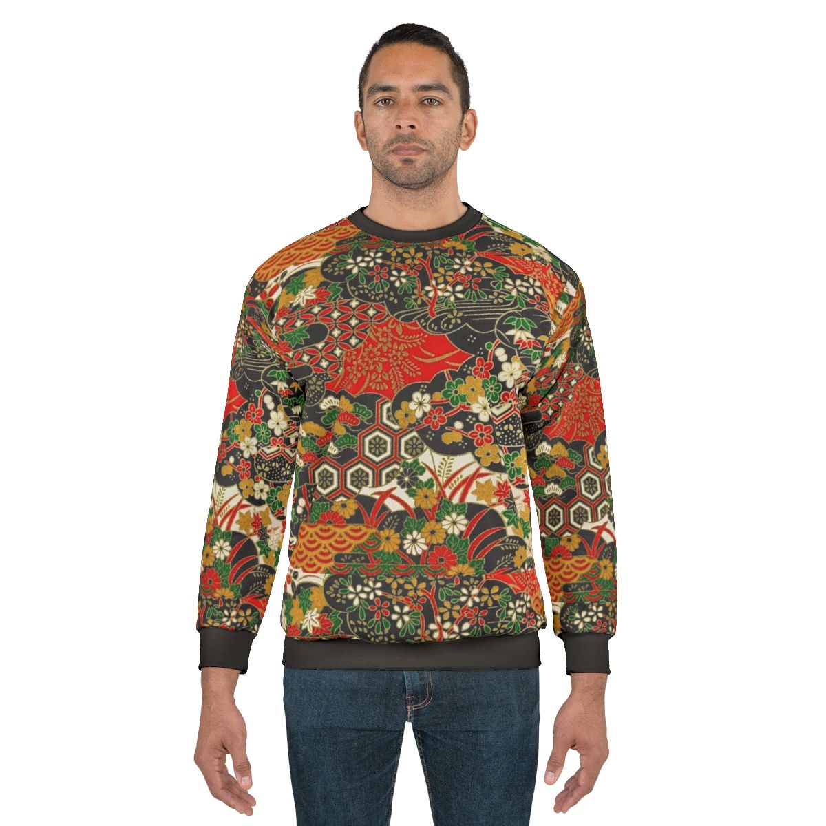 Elegant Traditional Japanese Pattern Sweatshirt