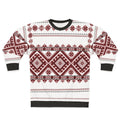 Traditional Romanian motif sweatshirt with geometric and abstract pattern