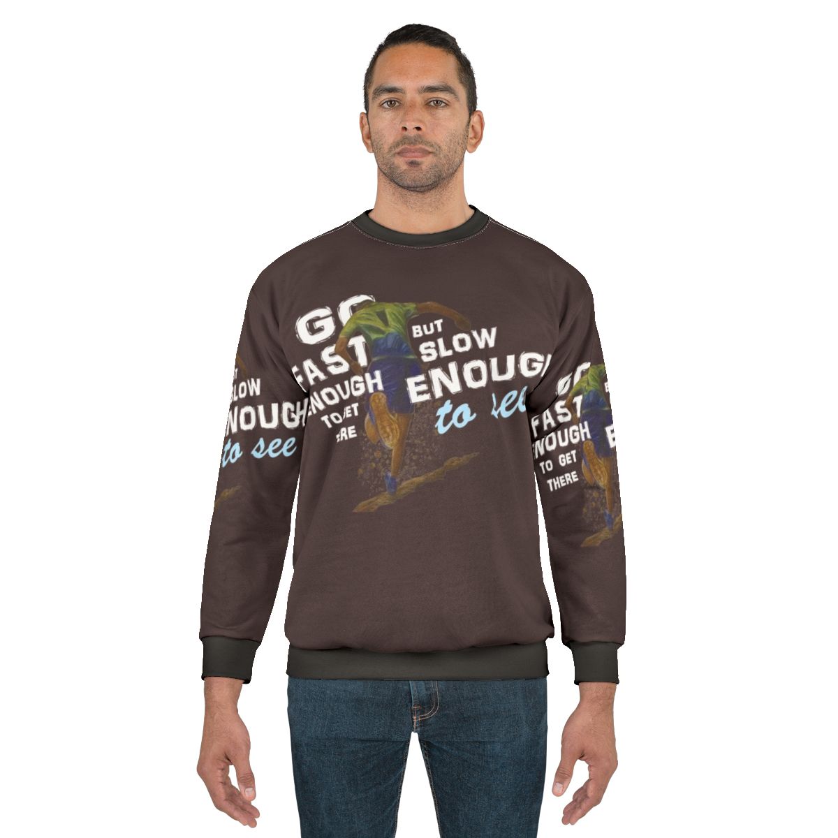 Trail Running Sweatshirt with Motivational Quote