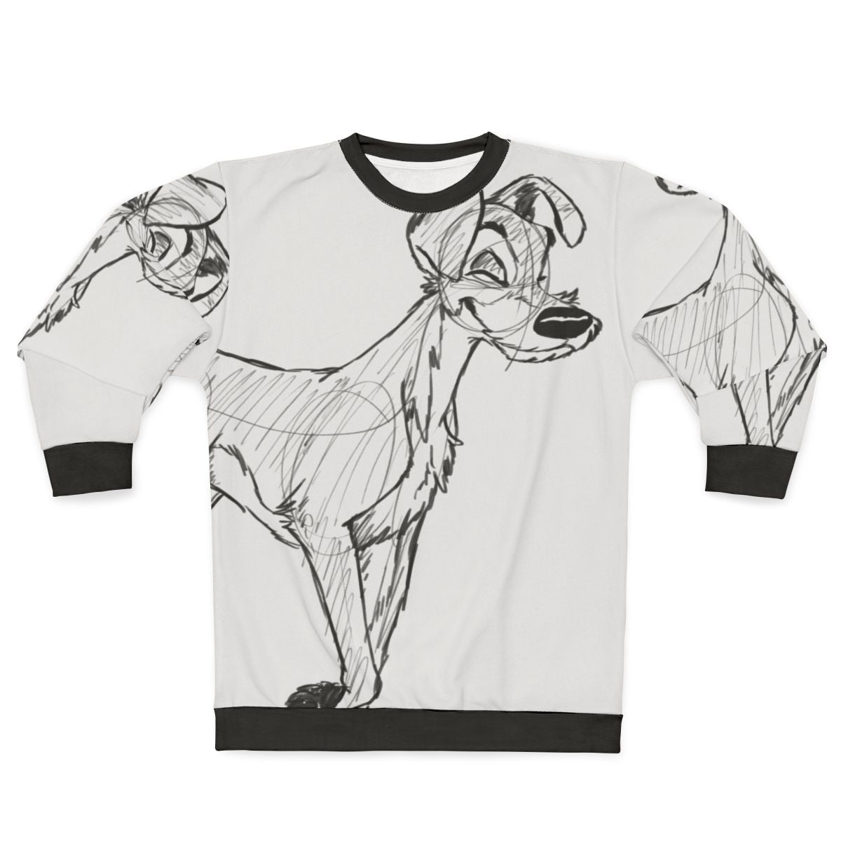 Tramp Sketch Disney Sweatshirt featuring a sketch design of the iconic Disney dog character