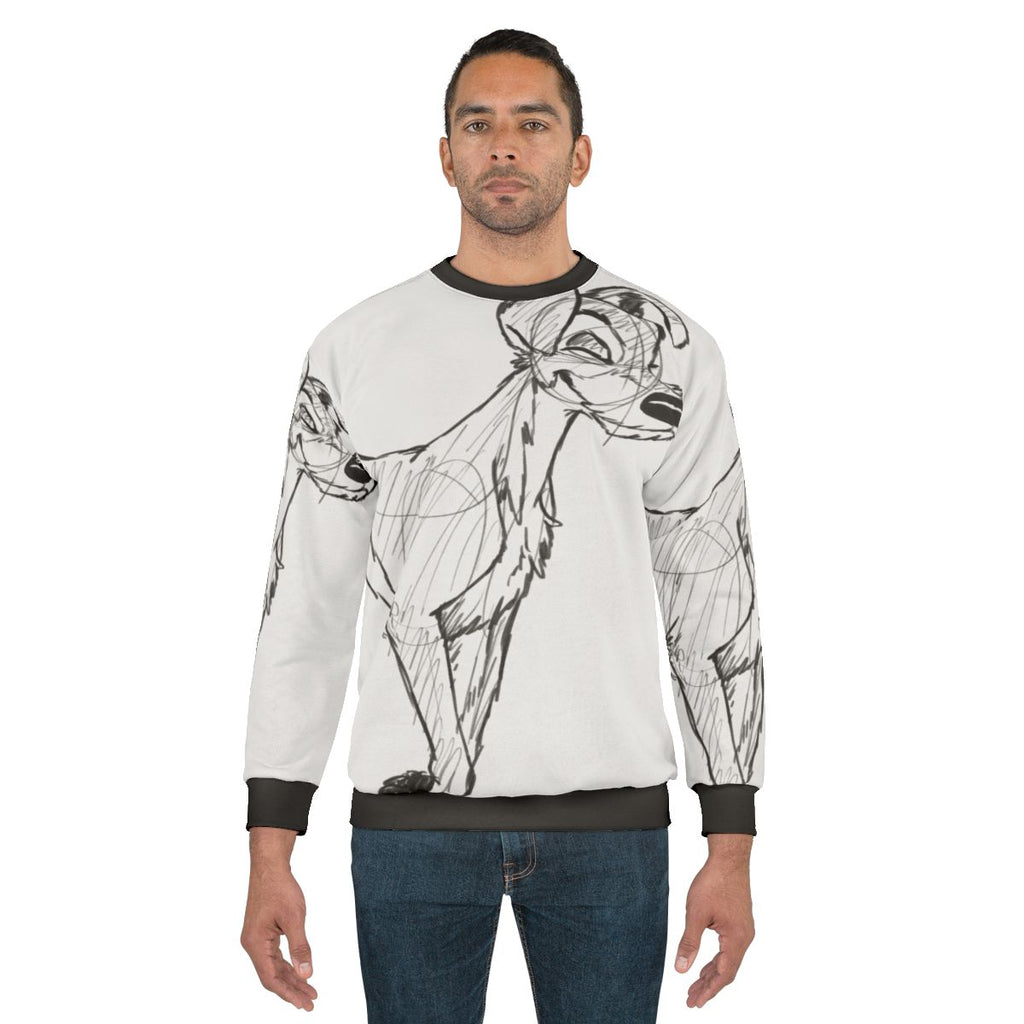 Tramp Sketch Disney Sweatshirt featuring a sketch design of the iconic Disney dog character