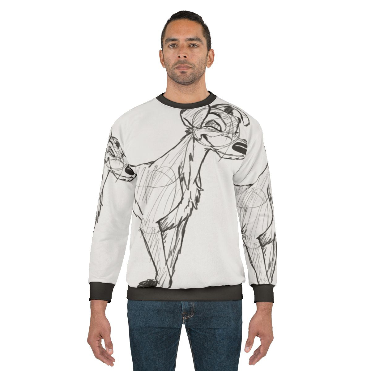 Tramp Sketch Disney Sweatshirt featuring a sketch design of the iconic Disney dog character