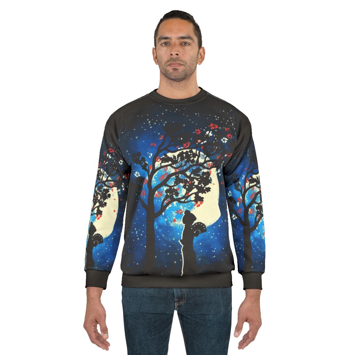 Tranquility Cherry Blossom Sweatshirt featuring a nature-inspired, retro Japanese design